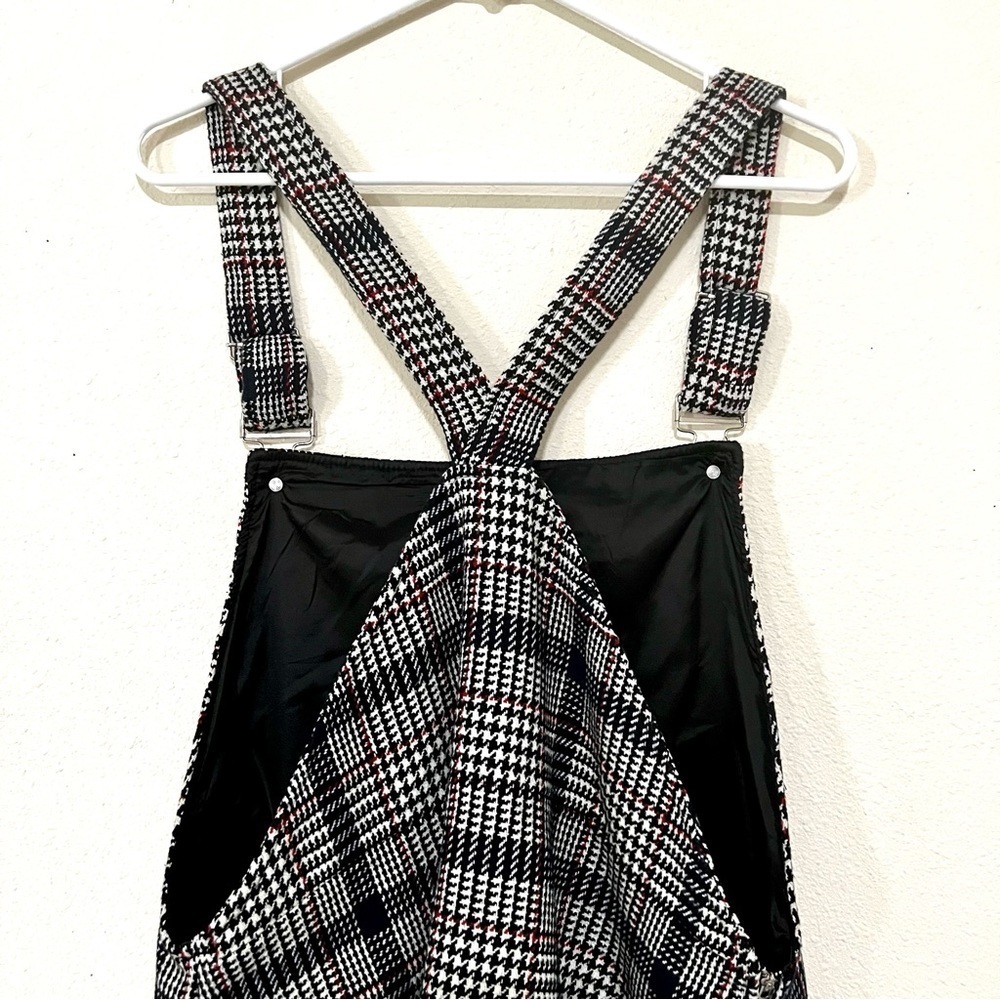 MINKPINK Wool New School overall Plaid Pinnie Dress in Grey women size L - Picture 6 of 8